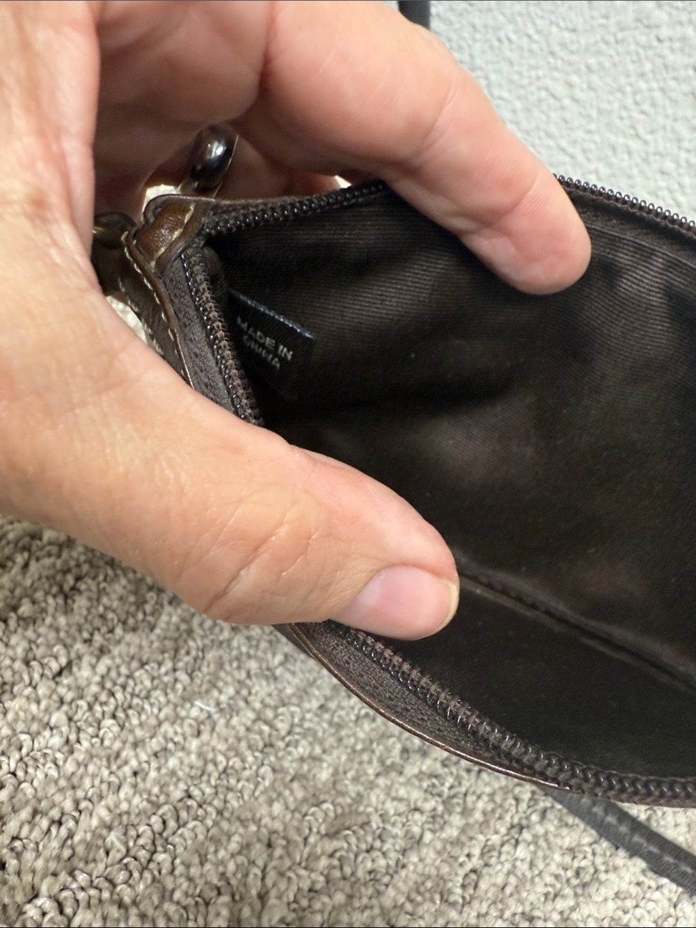 Coach Y2K Patchwork Leather & Suede Medium Wristlet in Brown and Gold Tones - Picture 6 of 10